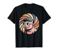 Remolino Retro Cerdo Gafas de Sol Cerdos Camiseta