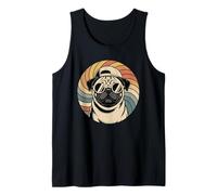Remolino Retro Pug Gafas de Sol Carlinos Chinos Camiseta sin Mangas
