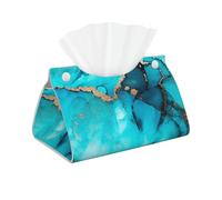 Remolinos Abstractos de Oro Verde Azulado de Moda, Funda para Caja de pañuelos con Cierre, Reutilizable, Decorativa para baño, Sala de Estar, Dormitorio, Oficina y Coche.