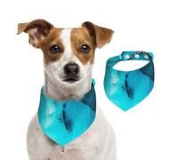 Remolinos Abstractos de Oro y Verde Azulado de Moda,Pañuelos de algodón para Perros, Bufandas Ajustables para Mascotas,M