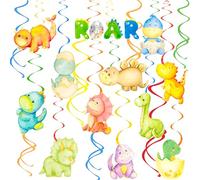 Remolinos colgantes de dinosaurio para bebé, decoración de baby shower, decoración de fiesta de dinosaurio, remolinos de techo para decoración temática de dinosaurios, fiesta de cumpleaños, Roar Rawr