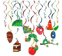 Remolinos colgantes de oruga muy hambrienta, 40 piezas de decoración de cumpleaños de la oruga muy hambrienta, remolinos de decoración de fiesta de oruga hambrienta y remolinos de fiesta temática de