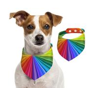 Remolinos de Colores del Arco Iris,Pañuelos de algodón para Perros, Bufandas Ajustables para Mascotas,L