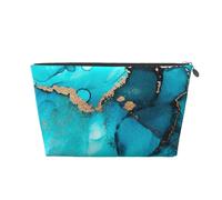 Remolinos de Oro Verde Azulado Abstractos de Moda, Bolsa de artículos de tocador Bolsa de Maquillaje Bolsa de cosméticos Bolsa de artículos de tocador de Viaje portátil