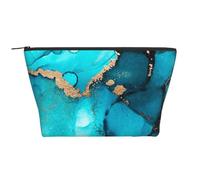 Remolinos de Oro Verde Azulado Abstractos de Moda, Bolsa de artículos de tocador Bolsa de Maquillaje Bolsa de cosméticos Bolsa de artículos de tocador de Viaje portátil