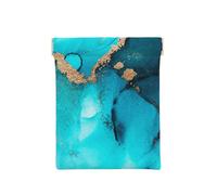 Remolinos de Oro Verde Azulado Abstractos de Moda, Squeeze Top Wallet Bolsa de Almacenamiento para Mujer Monedero pequeño Bolsa de Cambio