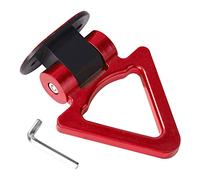 remolque con gancho alrededor del ojo, Gancho de remolque universal ABS for coche, estilo triangular de carreras, decoración de parachoques con diseño plegable, multicolor, 110 x 65 mm(Rosso)