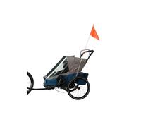 Remolque de bicicleta para niños de 2 plazas plegable 3-In-1 Ax.Bike ( Azul y negro )