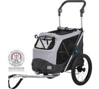 Remolque de bicicleta para perros 58 × 93 × 74/114 cm gris