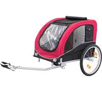 Remolque de bicicleta para perros 75 × 86 × 80/145 cm negro/rojo