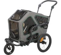 Remolque para bicicletas para perros 55,5 × 77 × 105/147 cm gris/salvia