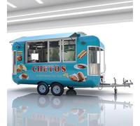 Remolque de comida para perros calientes y proveedores de carrito de helados - Camión de comida móvil totalmente equipado con cafetería, postre y concesión de bebidas para venta comercial