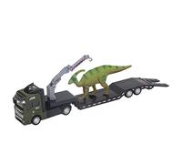 Remolque de transporte de dinosaurios 1:50, camión portador de dinosaurios de aleación de alta simulación con figura de dinos realista, vehículo de transporte prehistórico duradero (Parasaurolophus)