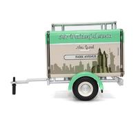 Remolque de viaje beige con capota verde claro ""The Waldorf-Astoria Luggage Service New York - Park Avenue"", modelo de coche fundido a presi n a