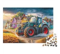 Remolque en una carretera llen Remolque en una carretera llena de barro 1000 Piezas Puzzle Paisaje artístico de aldea rural Set Puzzle, Cartón Premium - Antiestrés Y Decoración, Regalo 38x26cm/1000pcs