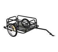 Remolque para bicicleta HOMCOM, 70L/139L x 71.5An x 49Al cm, barra de universal de acero negro para transporte de bicicletas