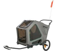 TRIXIE Remolque para Perros para Bicicletas de 21.1 × 28.3 × 33.5 Pulgadas hasta 100 Libras - Remolque suspendido para Bicicleta para Perros con sección Frontal Alta - con Puerta Trasera Extragrande