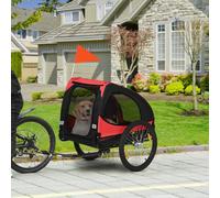 Remolque para Perros, Remolque de Bicicleta Plegable para Perros, Carrito para Perros con Reflectores, Rápida, Remolque de Bicicleta para Perros, Resistente , Tela Oxford, Acero, , 140 x 71 x 83 cm