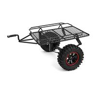 Remolque RC, Kit de Remolque de Plataforma Plana del Eje Eje mecanizado Remolque de Barco Modelo de Metal Remolque pequeño Apto para D90 CC01 1/10 RC Truck Accesorios De Modelo