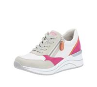 Remonte D0t01, Zapatillas Mujer, Gris Claro Blanco Magenta Naranja 81, 40 EU Ancho