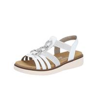 Remonte D2073, Sandalia Mujer, Blanco Blanco Plata 80, 40 EU