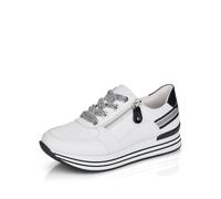 Remonte Mujer D1312 Mocasines, Blanco Negro 80, 42 EU Ancho