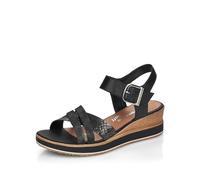 Remonte D6454, Sandalias con cuña Mujer, Grafito Negro Negro 00, 39 EU