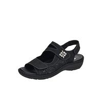 Remonte Sandalia Mujer D7647, Negro Negro Negro Gunmetal 01, 36 EU