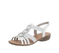 Remonte R3605, Sandalia Mujer, Blanco Hielo Plata 80, 42 EU