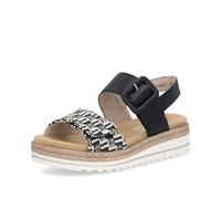 Remonte Sandalias clásicas para mujer D0Q62, sandalias para mujer, con incrustaciones sueltas, Negro Combi 03, 44 EU