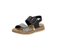 Remonte Sandalia piel y textil con velcro, hebilla y cuña mujer negro para: Mujer color: negro talla: 38