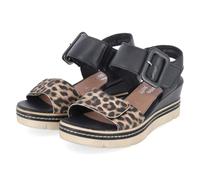 Remonte Sandalias de cuña para mujer, D2L53, color negro, talla 41 EU