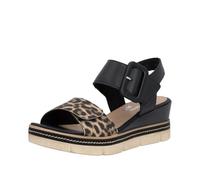 Remonte Sandalias de cuña para mujer, D2L53, color negro, talla 45 EU