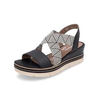 Remonte Sandalias de cuña para mujer D2L54, Negro Combi 03, 38 EU
