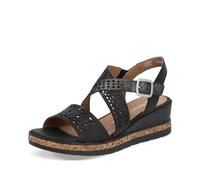 Remonte Sandalias de cuña para mujer D3069, sandalias de mujer, Negro 02., 37 EU