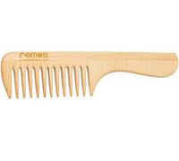 REMOS Peine de madera con mango de haya local de 22 cm con púas gruesas
