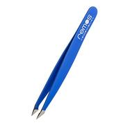 REMOS Pinzas combi acero inoxidable [INOX] 9,5 cm - 2en1 para astillas y pelos en azul oscuro