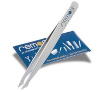 REMOS Pinzas combi acero inoxidable [INOX] 9,5 cm - 2en1 para astillas y pelos en satén