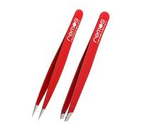 REMOS Pinzas juego de 2 piezas con pinzas para cejas & astillas en rojo