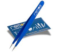 REMOS Pinzas para astillas - acero inoxidable [INOX] 9,5 cm - punta fina en azul oscuro