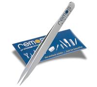 REMOS Pinzas para astillas - acero inoxidable [INOX] 9,5 cm - punta fina en satén