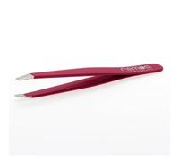 REMOS - Pinzas para cejas, hechas a mano, de acero inoxidable, color fucsia