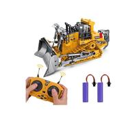 Remote Control Bulldozer, Fully Functional 9-Channel 2.4GHz Construction Vehicle with Light and Sound for Kids