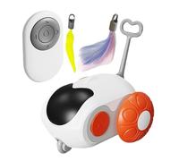 Remote Control Cat Toy - Interactive Cat Teaser Car, Smart Rechargeable Pet Toy Car with Featherr Tail, 2 Modes | Automatic Obstacle Avoidance for Indoor Kittens, Pet Exercise, Boredom Relief