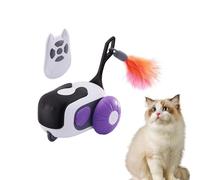 Remote Control Cat Toy, Smart Cat Feather Toy, Interactive Cat Exercise, Automatic Cat Enrichment, Feather Cat Toy Remote, Feather Attachment Cat Toy for Most Cats and Kittens (ABS, Silicona)
