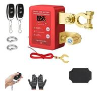 Remote Control of Car Devices for Anti-Theft Safety, Remote Battery Disconnect Switch with Digital Display, 12V, 240A Smart Voltage Car Kill Switch for Cars, Trucks, RVs (Red)