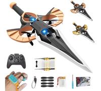 Remote Flying Sword, Control Manual de la Espada Voladora, Giro Acrobático de 360°, Elevación con un Solo Botón, Ajuste de Tres Velocidades, Planeador RC Ligero y Fácil de Volar (Color Latón-C)