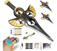 Remote Flying Sword, Control Manual de la Espada Voladora, Giro Acrobático de 360°, Elevación con un Solo Botón, Ajuste de Tres Velocidades, Planeador RC Ligero y Fácil de Volar (Negro Dorado-B)