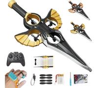 Remote Flying Sword, Control Manual de la Espada Voladora, Giro Acrobático de 360°, Elevación con un Solo Botón, Ajuste de Tres Velocidades, Planeador RC Ligero y Fácil de Volar (Negro Dorado-C)