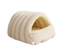 Removable and Washable Winter Closed-Off Cat Bed, Cozy Monster Cat Bed, Comfortable Plush Pet Cave Beds, Non-Slip Removable Washable for Cats & Small Dogs (White,Large)